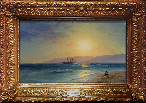 Айвазовский Иван Константинович (1817-1900) Корабль в море на фоне гор. 1891 г.