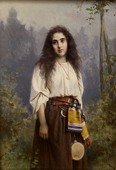 Бронников Федор Андреевич (1827−1902). Девушка с тамбурином (Миньона). 1894 г. 