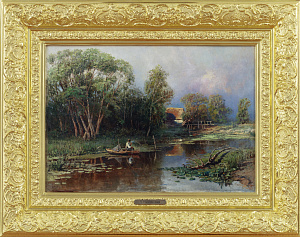 Николай Егорович Маковский (1842-1886). Летний пейзаж с рыбаками. 1885 г. Холст, масло. 53,2 х 75,3 см