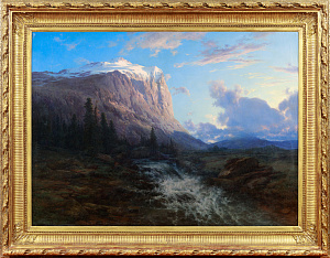 Эрасси Михаил Спиридонович (1823-1898) Швейцарский пейзаж. Третья четверть XIX в. Холст, масло. 100,5 х 136 см