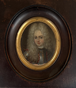 Неизвестный художник. Портрет герцога Карла Фридриха Шлезвиг-Голштейн-Готторпского. Начало 1720-х годов. Металл, масло. 7 х 5,3 см