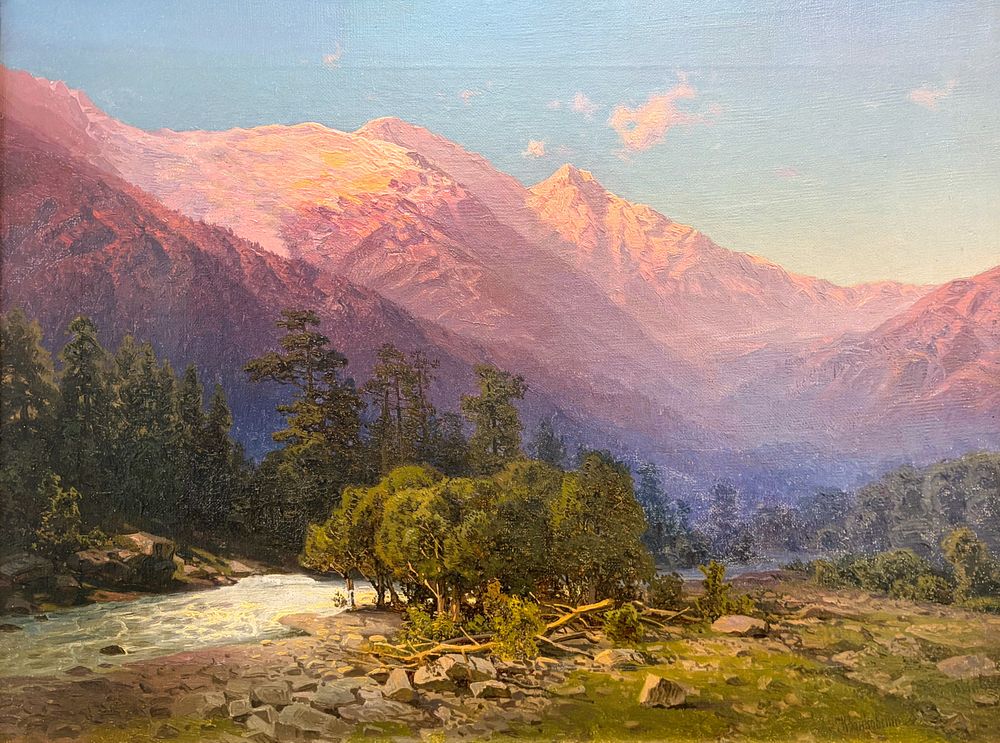 Горный пейзаж с рекой.